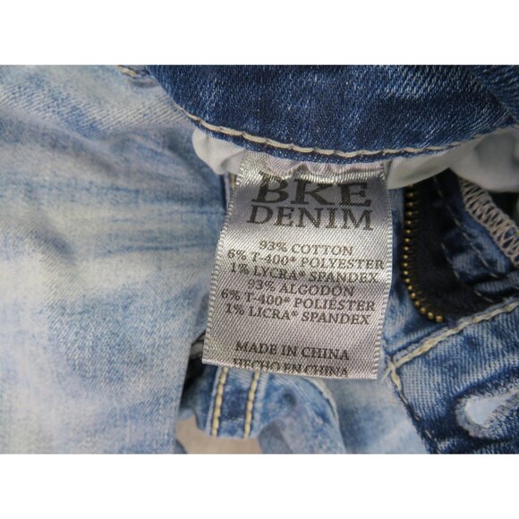 BKE Jake Jeans Mens 30L Light Wash Bootcut Stretch Whiskered Contrast Stitch - Picture 6 of 10